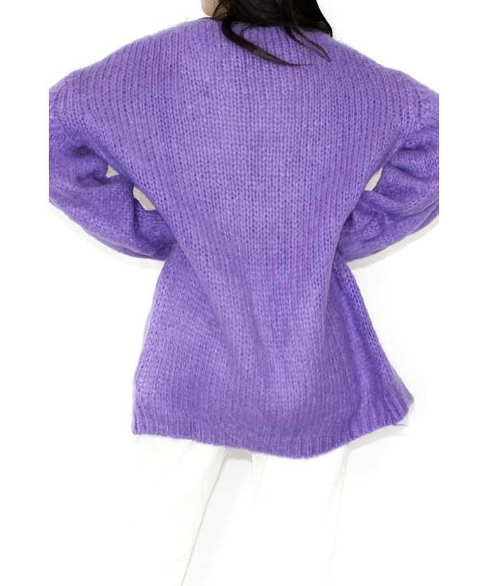 Cardigan a cappotto in mohair garzato