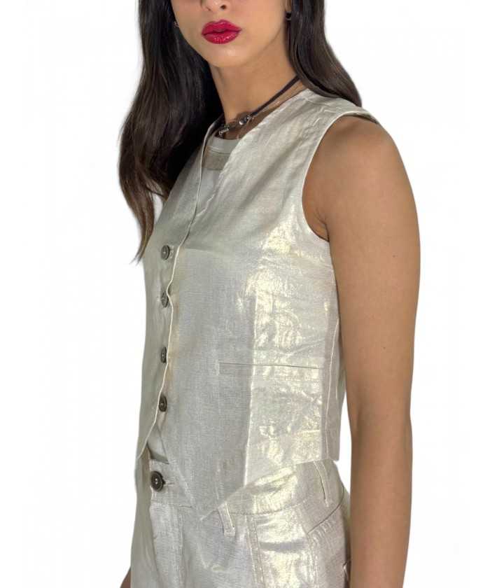 Gilet basic in lino...