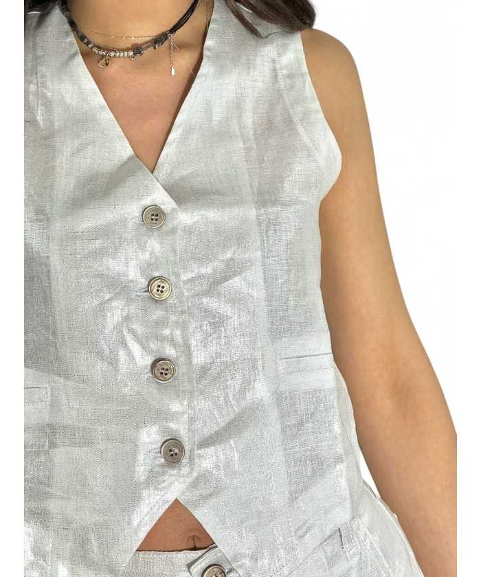 Gilet basic in lino...