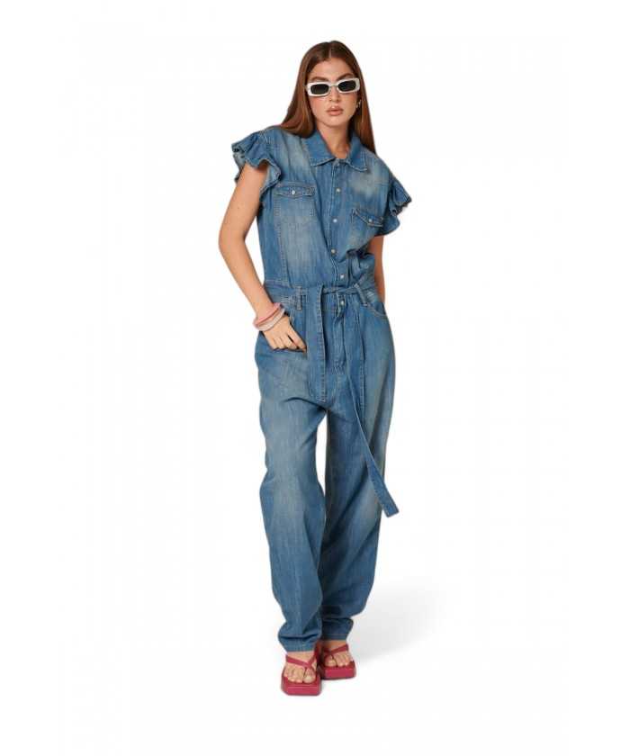 Jumpsuit in denim chambray...