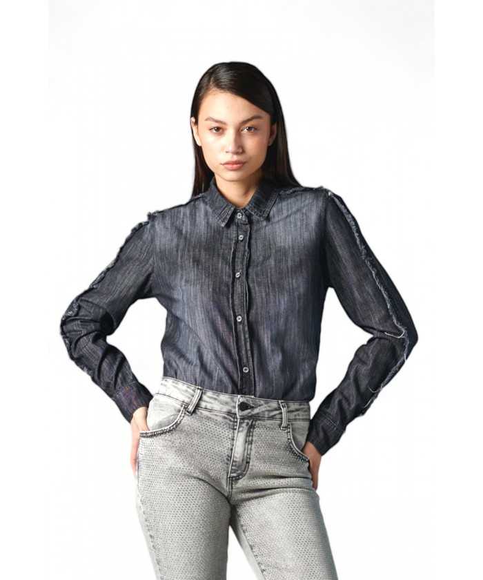 Camicia denim black basic...