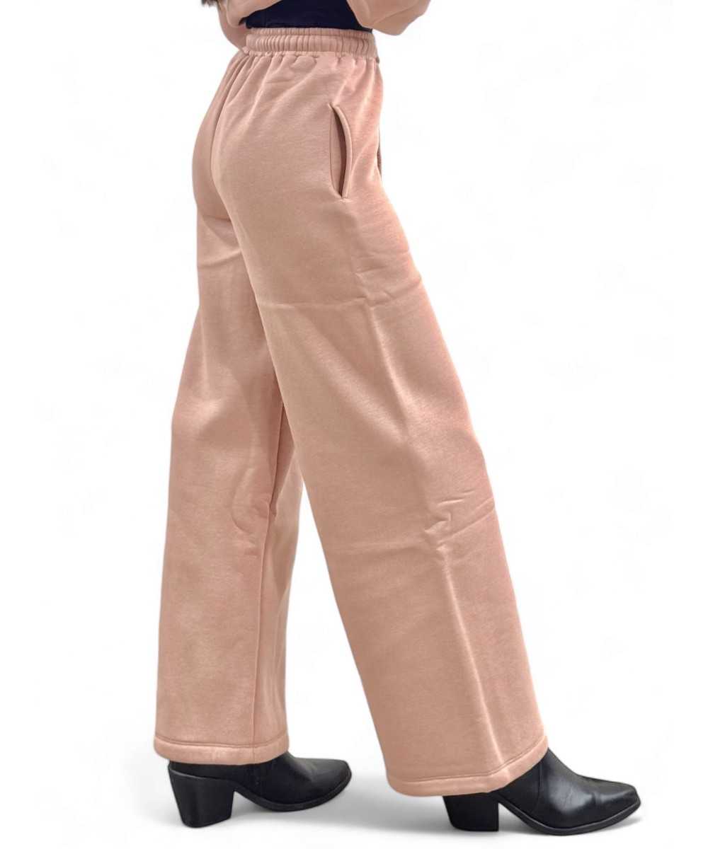 Pantaloni onion wide in felpa polycotton