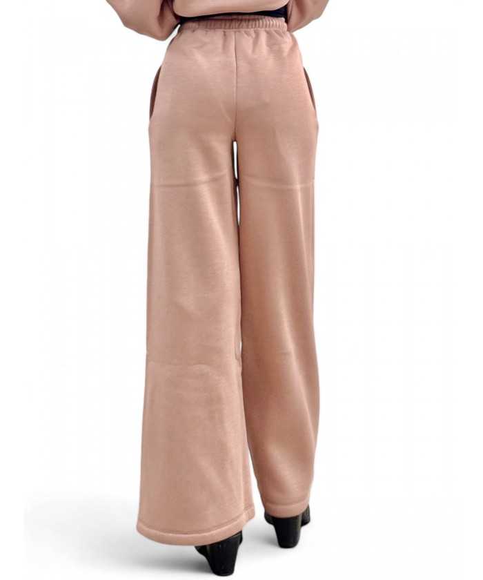 Pantaloni onion wide in felpa polycotton