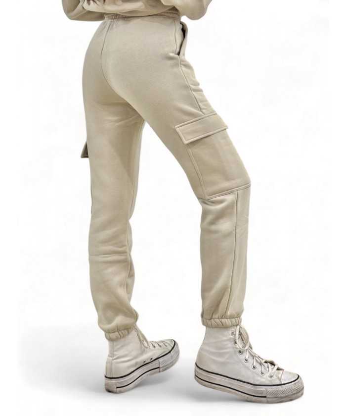 Pantaloni beige cargo in...