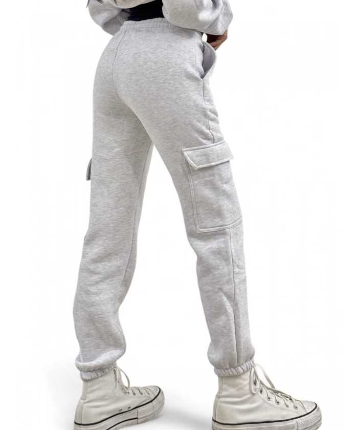 Pantaloni grey cargo in...