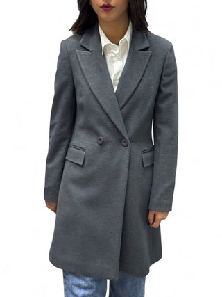 Cappotto dark grey basic baronetto doppiopetto