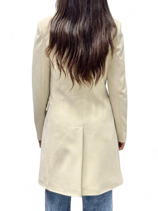 Cappotto beige baronetto doppiopetto