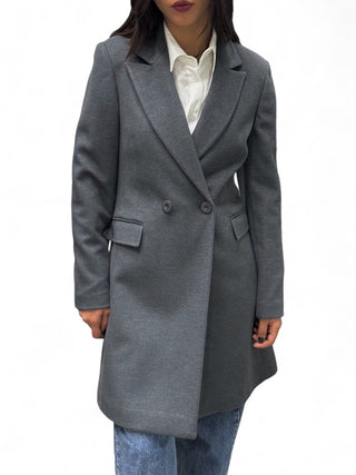 Cappotto dark grey basic baronetto doppiopetto