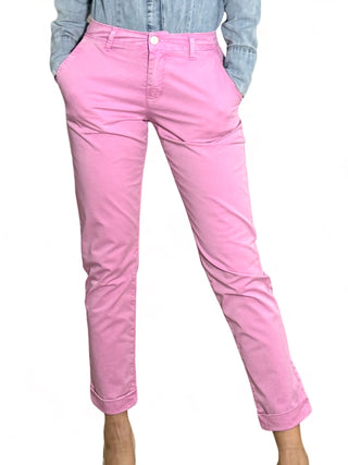 Pantaloni chino basic in gabardine fondant barbie acid wash