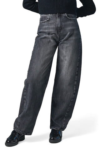 Pantaloni denim black egg fit