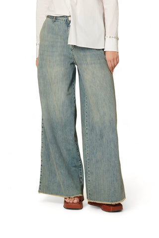 Pantaloni denim straight tasca america