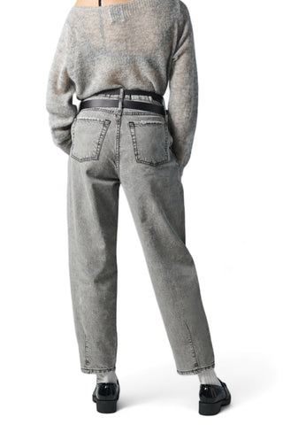 Pantaloni slouchy denim grey con doppia cintura