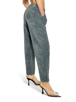 Pantaloni slouchy in velluto dark grey