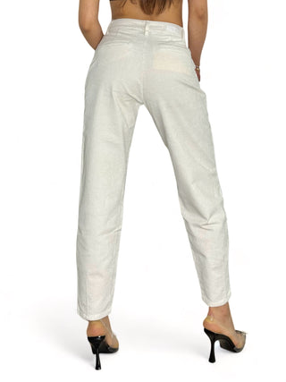 Pantaloni slouchy in velluto latte