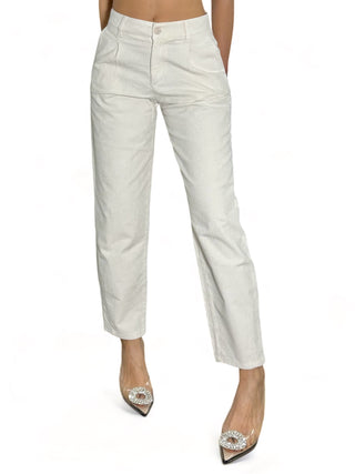 Pantaloni slouchy in velluto latte