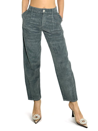 Pantaloni slouchy in velluto dark grey