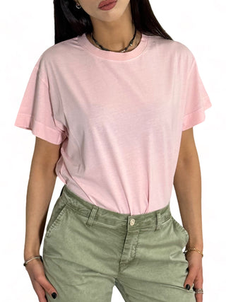 T-shirt rosa in cotone regular fit